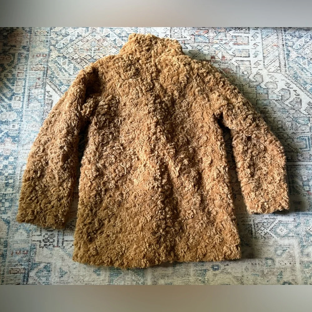 Colorful planet teddy bear fur jacket, girls M (7/8)